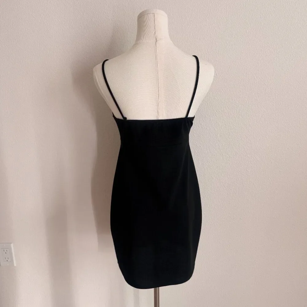 Black V-Neck Mini Dress